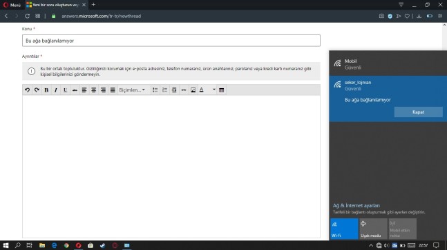 Bu Ağa Bağlanılamıyor Hatası Win 10