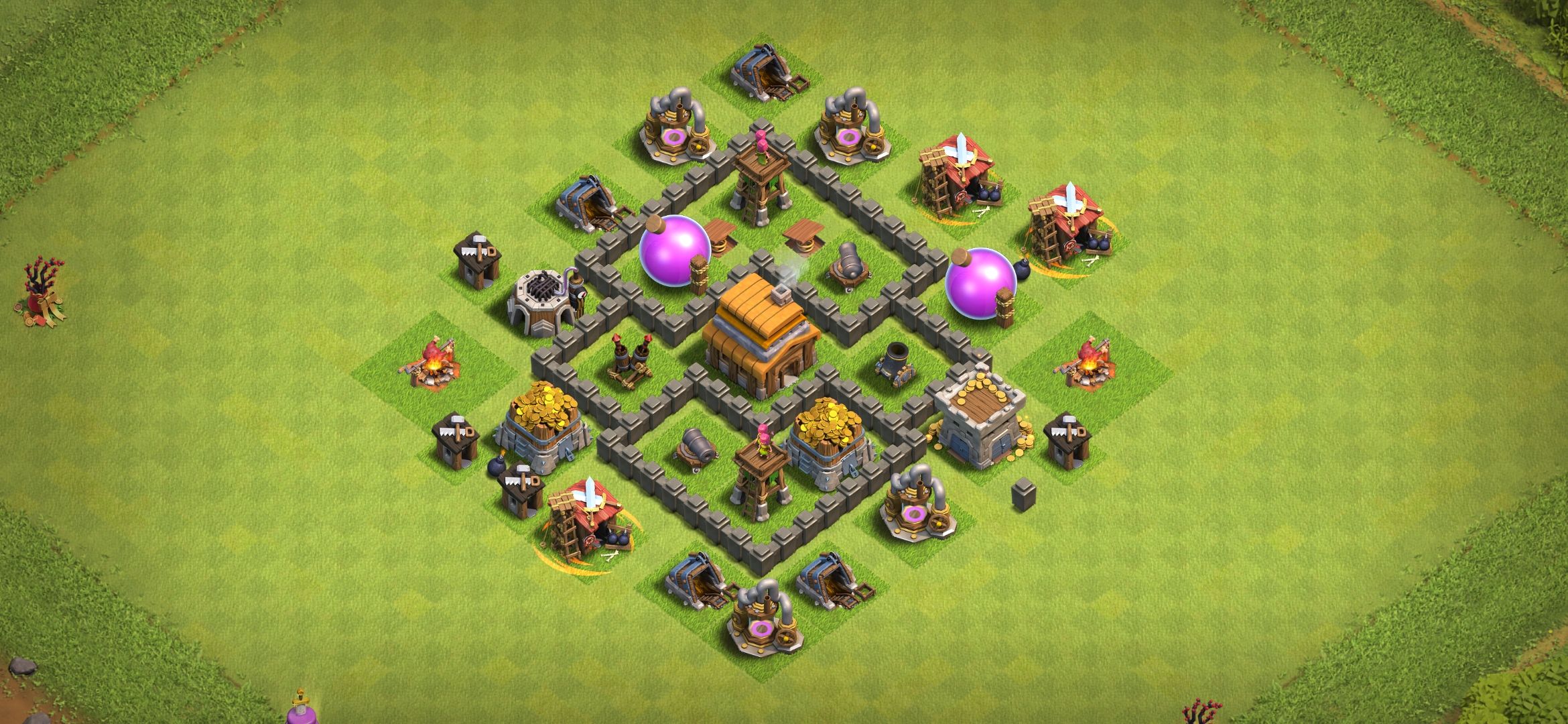Clash Of Clans 4 Seviye Köy Düzeni